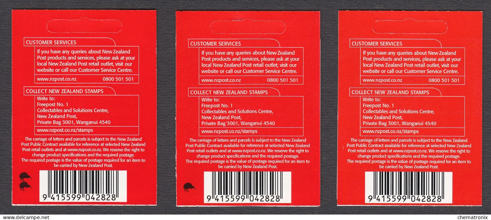 New Zealand 2009 - Scenic Definitives - 3 Self-Adhesive Booklets - MNH ** - Markenheftchen