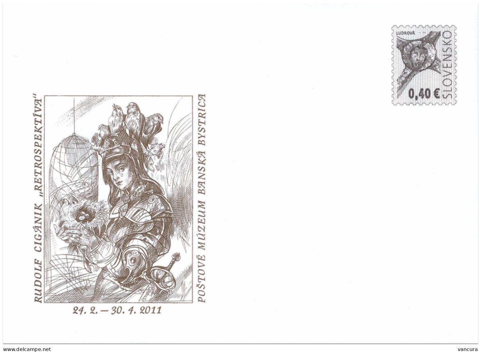 Envelope/cover COB 110 Slovakia Rudolf Ciganik Retrospektiva Exhibition 2011 - Gravures