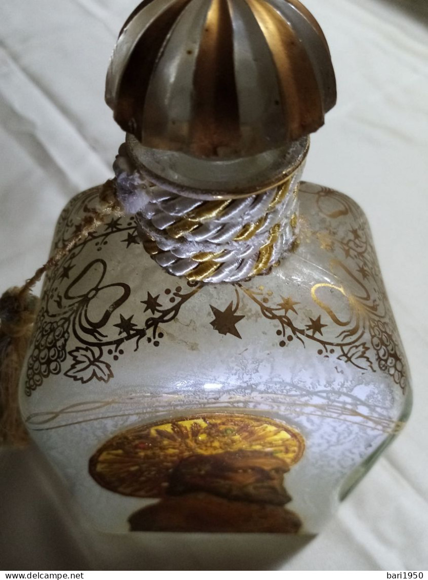 Vecchia Bottiglia Votiva Con Figura Di S.Nicola E Decorazioni Floreali - Religieuze Kunst