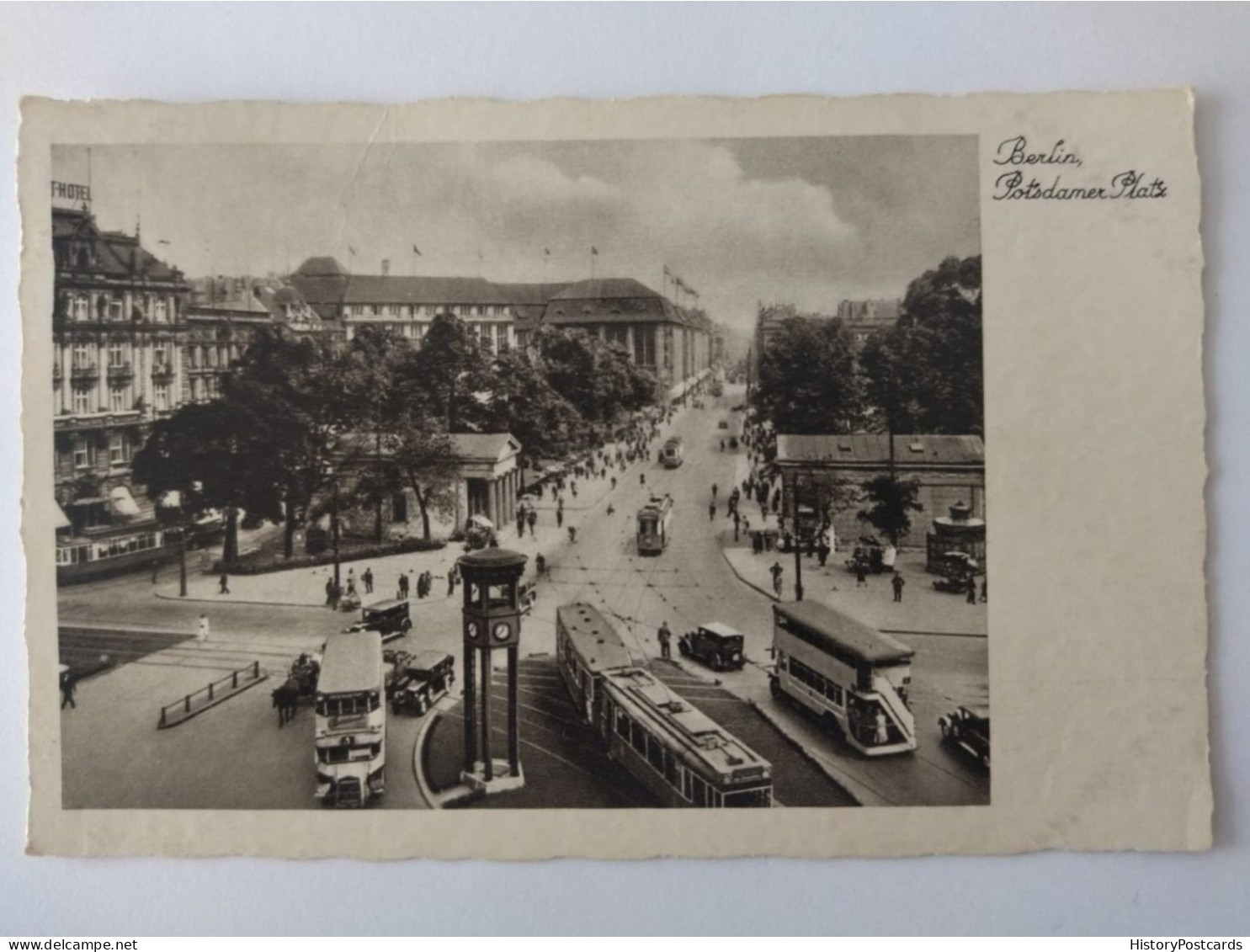 Berlin, Potsdamer Platz, Busse, Straßenbahn, Verkehrsinsel, Sonderstempel, 1936 - Mitte