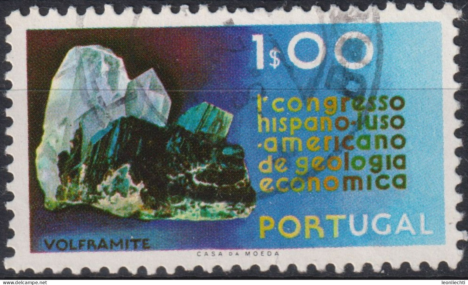 1971 Portugal ° Mi:PT 1139, Sn:PT 1106, Yt:PT 1119, Volframite, 1st Congress Hispano-Luso-American Economic Geology - Oblitérés