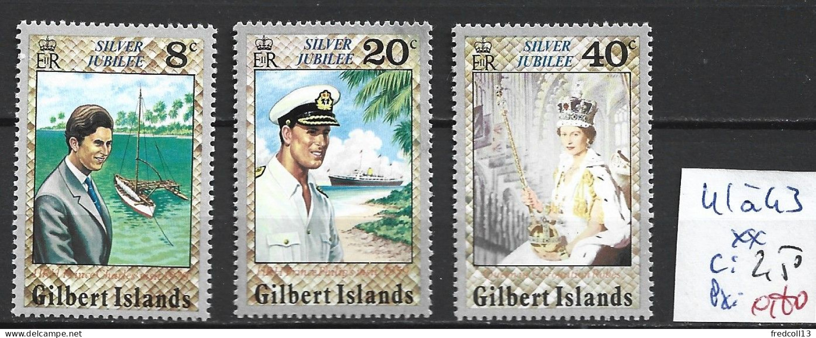 ÎLES GILBERT 41 à 43 ** Côte 2.50 € - Gilbert- Und Ellice-Inseln (...-1979)