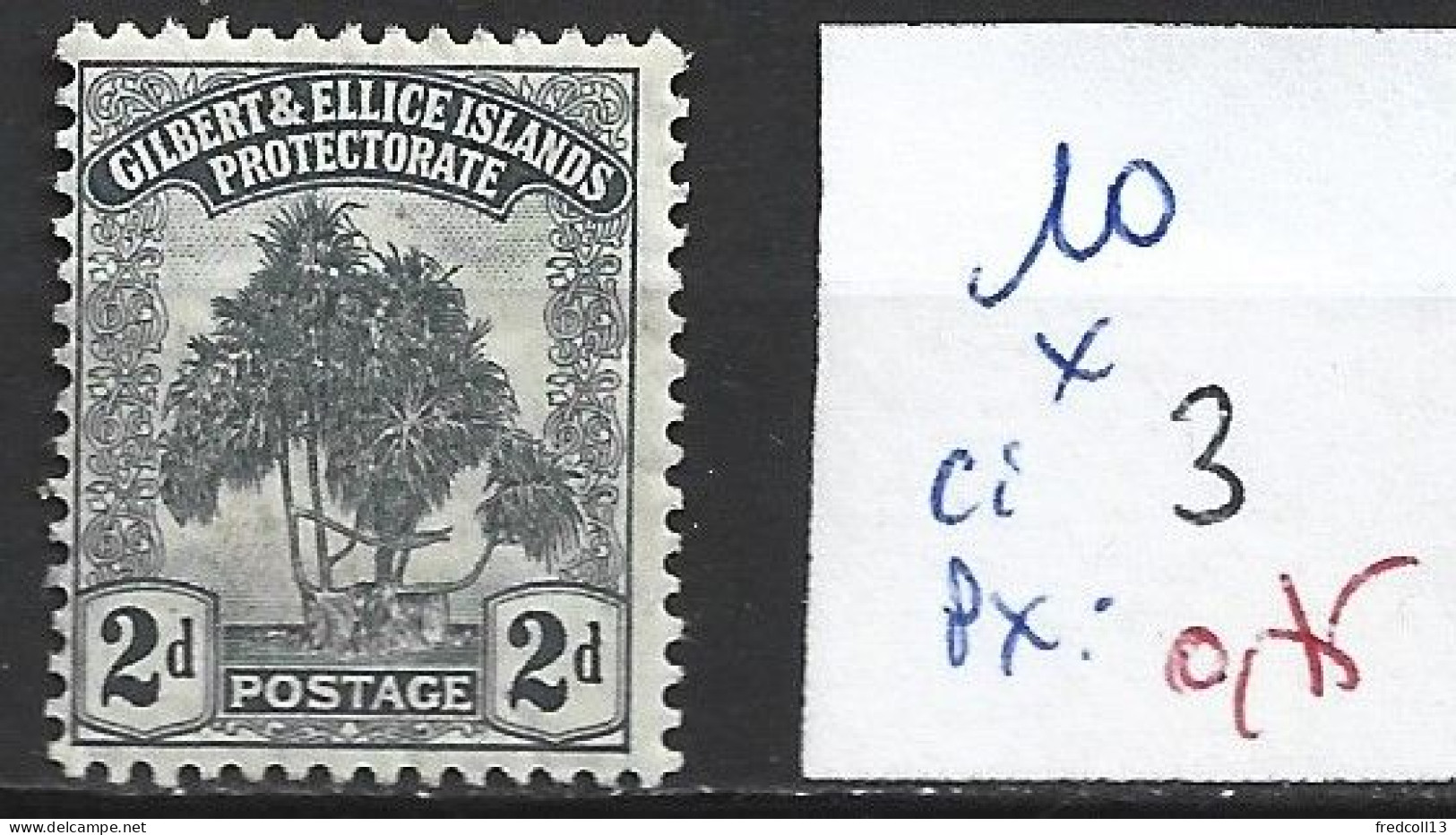 ÎLES GILBERT & ELLICE 10 * Côte 3 € - Isole Gilbert Ed Ellice (...-1979)