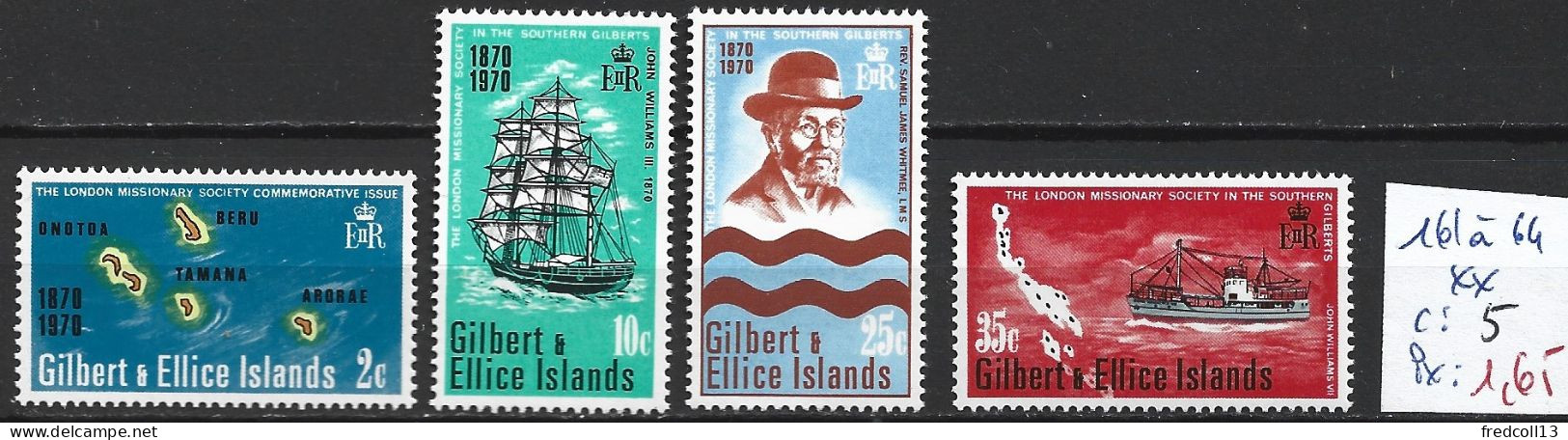 ÎLES GILBERT & ELLICE 161 à 64 ** Côte 5 € - Gilbert & Ellice Islands (...-1979)