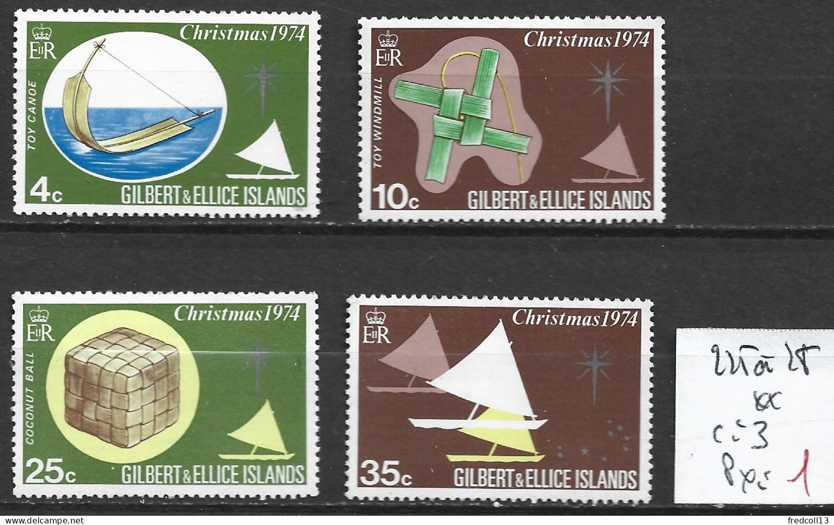 ÎLES GILBERT & ELLICE 225 à 28 ** Côte 3 € - Gilbert & Ellice Islands (...-1979)