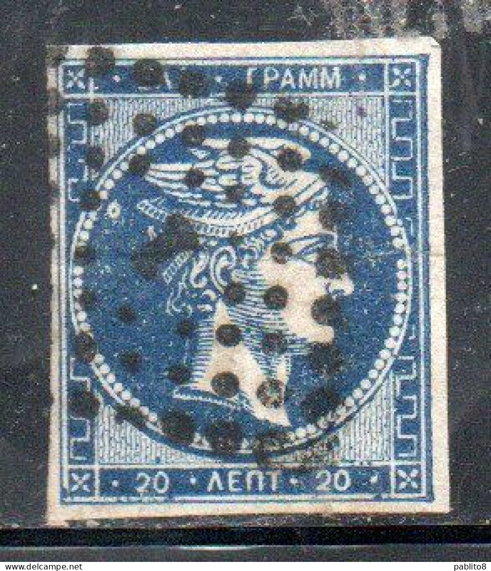 GREECE GRECIA HELLAS 1861 1882 HERMES MERCURY MERCURIO LEPTA 20l USED USATO OBLITERE' - Usados