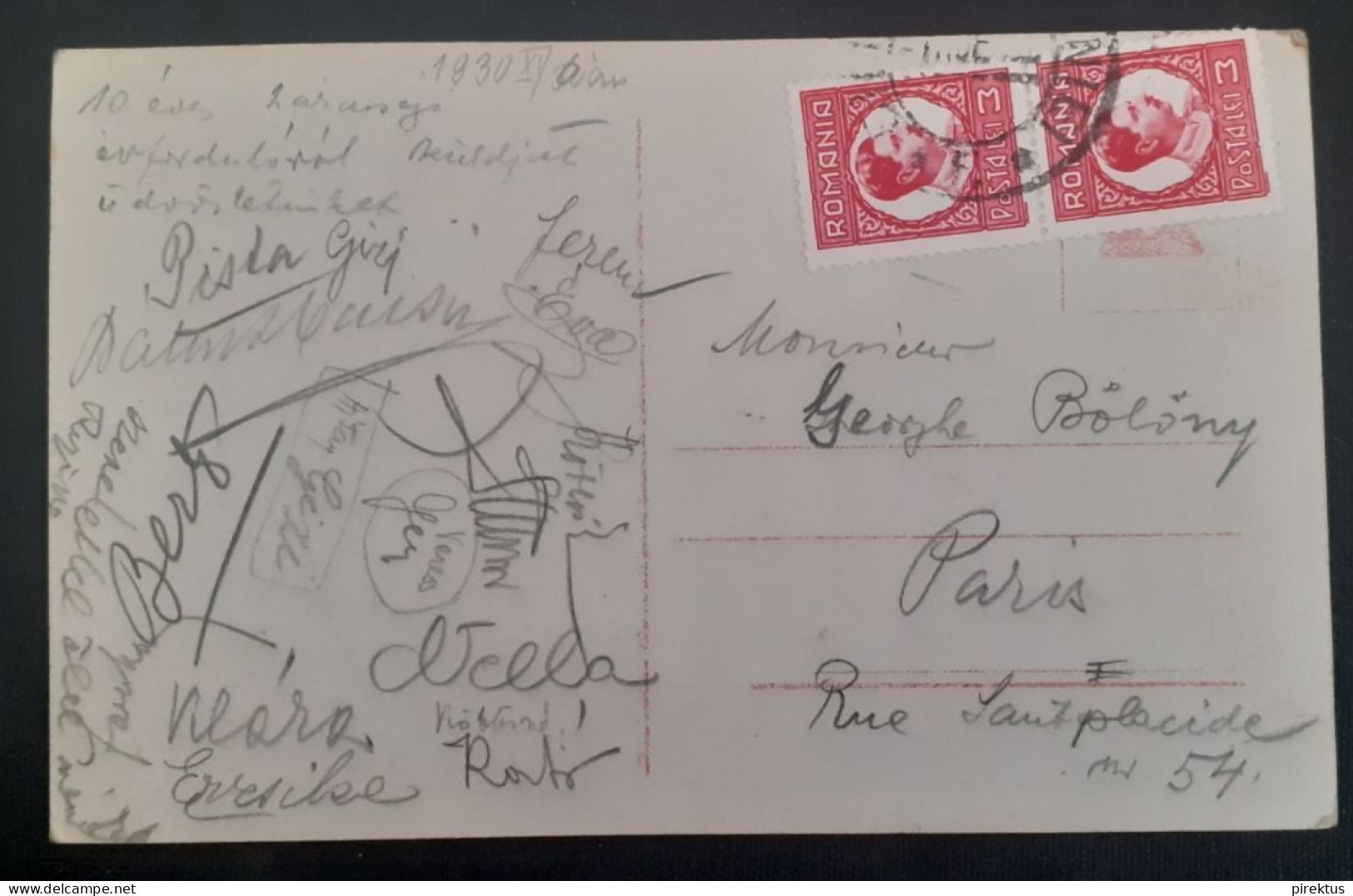 Romania 1930 Post Cancel Postcard Signed - Covers & Documents