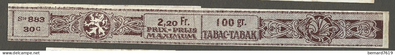 Timbre Taxe  - Tabac -belgique - - Prix Pruss Maximun - Annee 1870 - 1900 - Marken