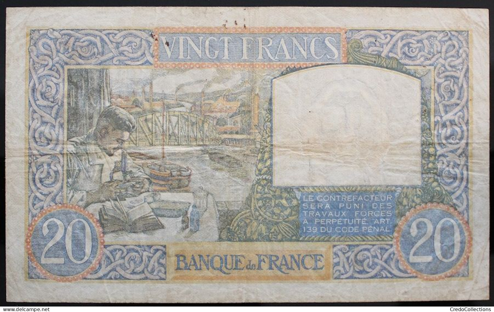 France - 20 Francs - 1-8-1940 - PICK 92a / F12.5 - TB - 20 F 1939-1942 ''Science Et Travail''