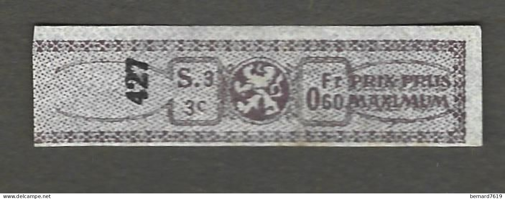 Timbre Taxe  - Tabac -belgique -  - Prix Pruss Maximun - Annee 1870 - 1900 - Stamps