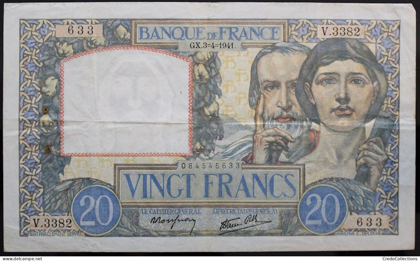 France - 20 Francs - 3-4-1941 - PICK 92b / F12.13 - TTB - 20 F 1939-1942 ''Science Et Travail''