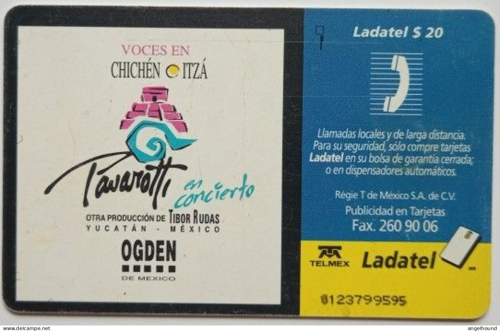 Mexico Ladatel 20 Chip Card - Pavarotti - Mexiko