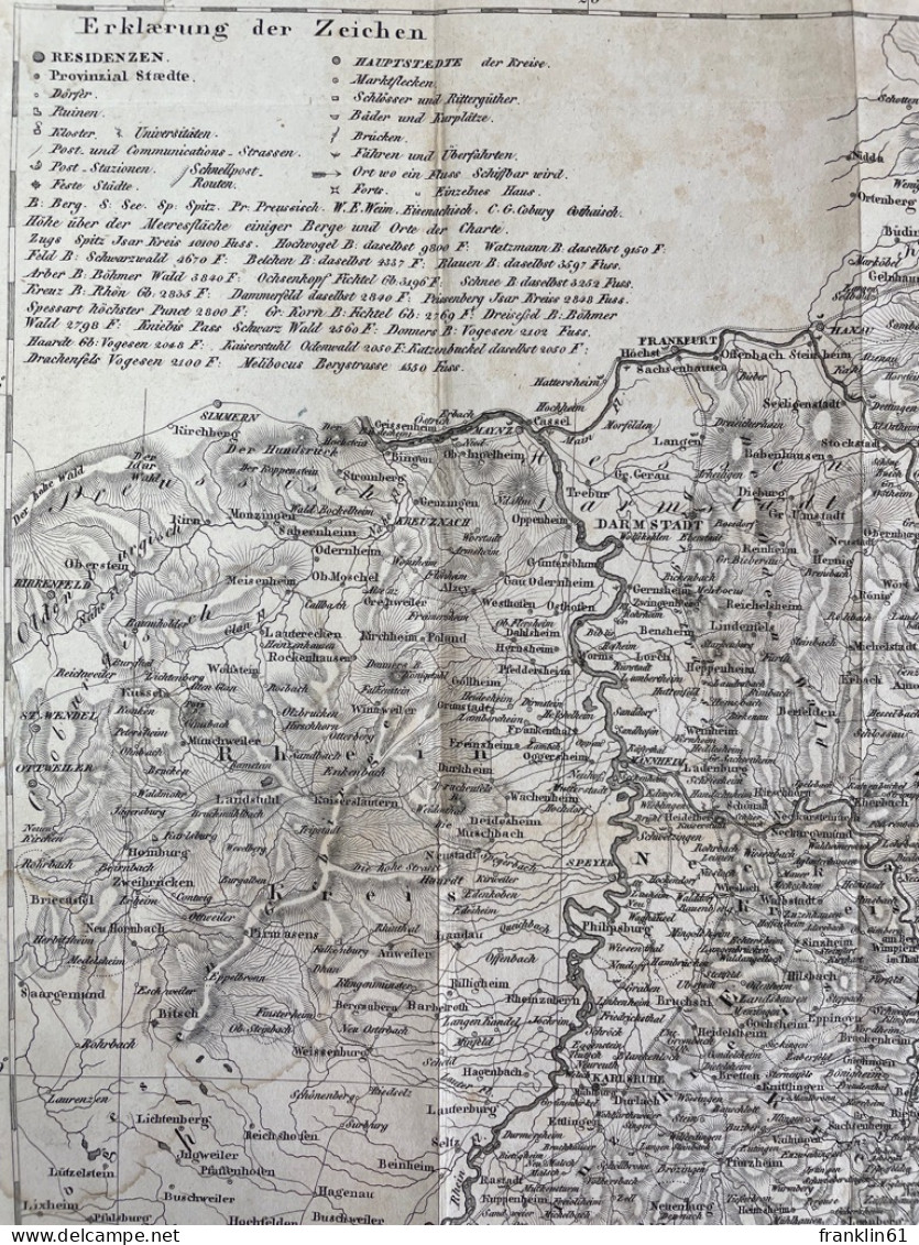 Die Königreiche Baiern U. Würtemberg, Das Grossherzogthum Baden Und Ide Fürstl. Hohenzollernschen Laender. - Carte Topografiche