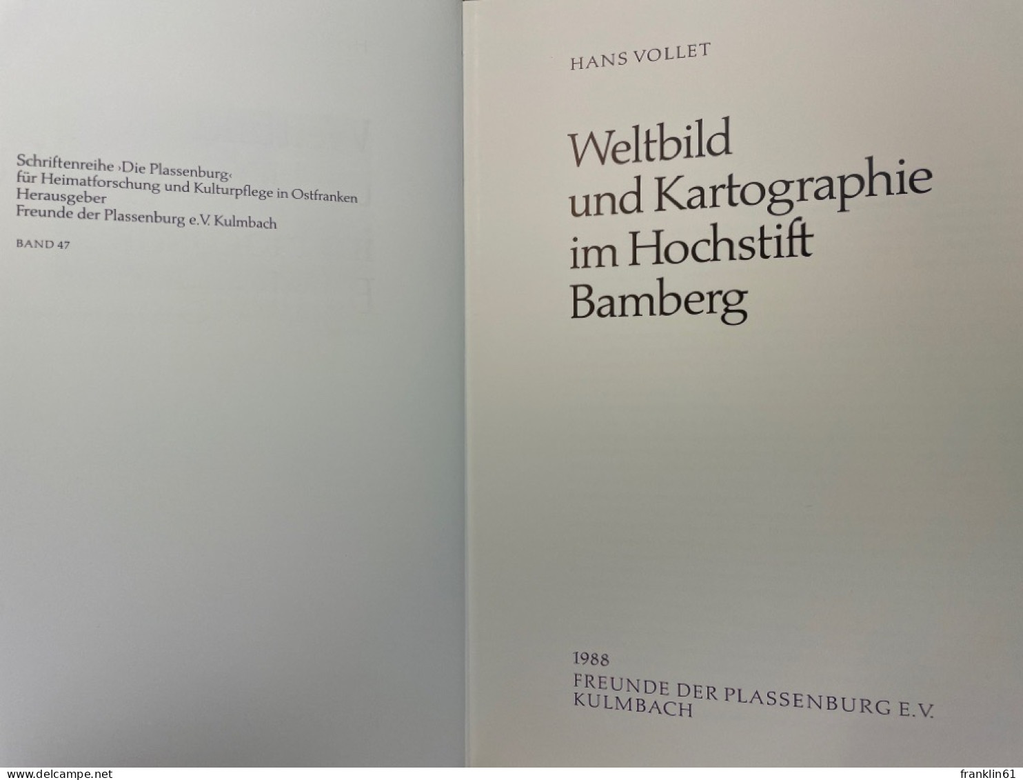 Weltbild Und Kartographie Im Hochstift Bamberg. - Mapas Topográficas