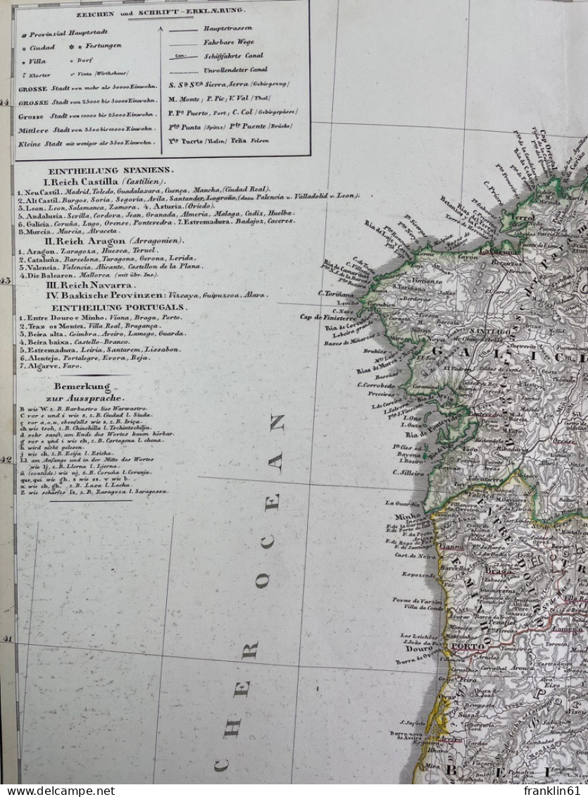 Kupferstich- Karte, Spanien Und Portugal In IV Blättern. - Cartes Topographiques