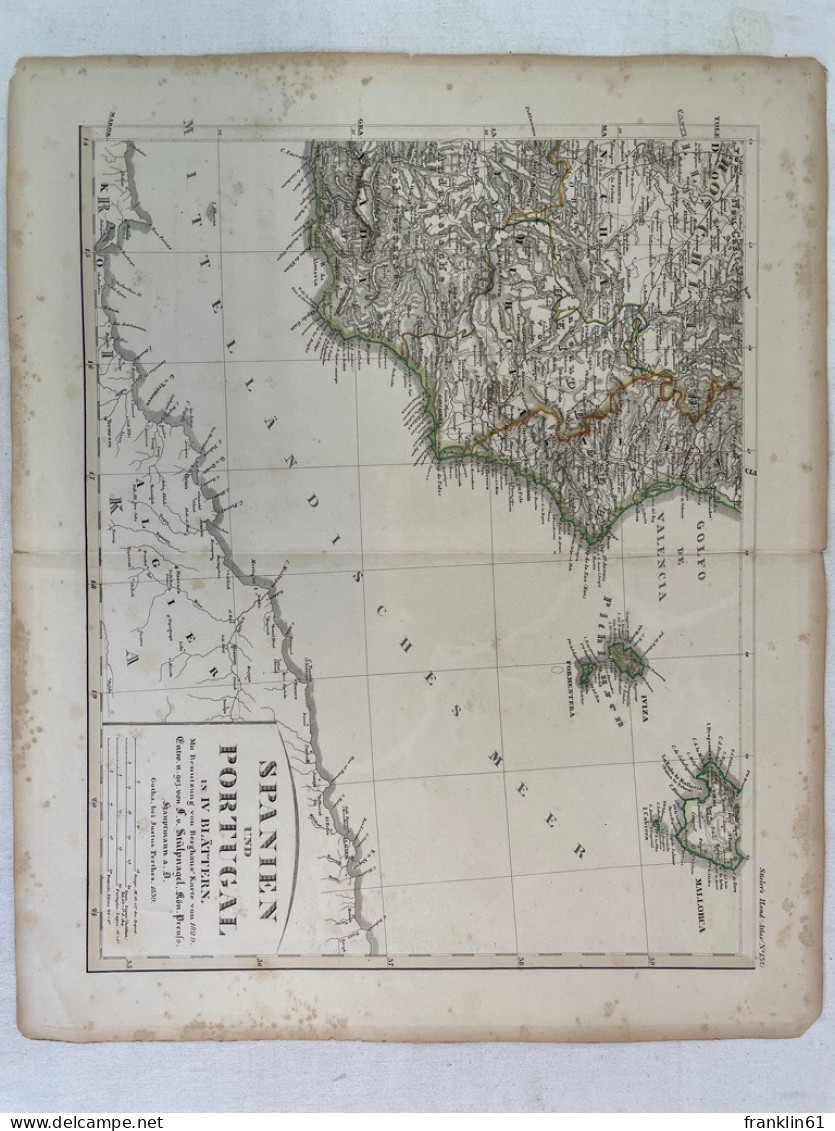 Kupferstich- Karte, Spanien Und Portugal In IV Blättern. - Cartes Topographiques