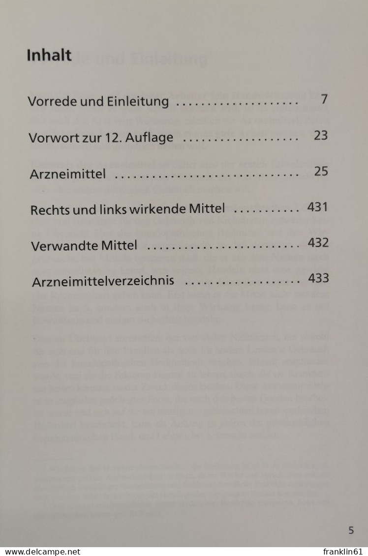 Homöopathische Arzneimittellehre. - Santé & Médecine