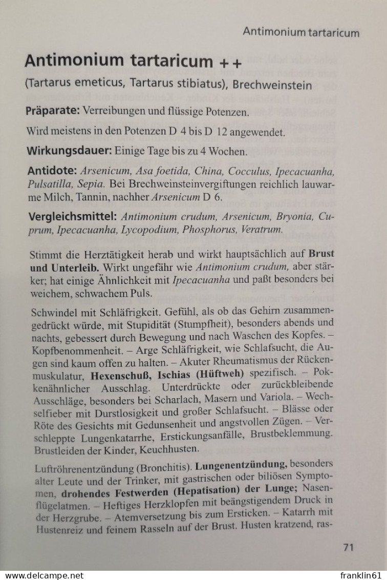 Homöopathische Arzneimittellehre. - Medizin & Gesundheit