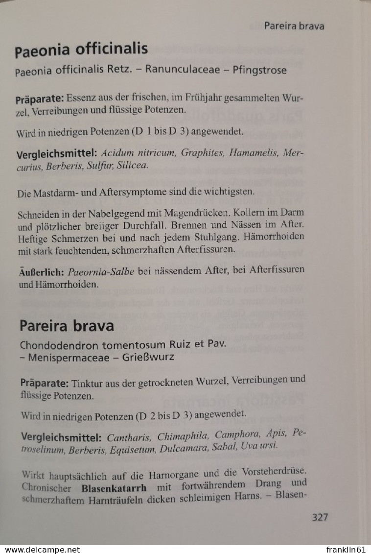 Homöopathische Arzneimittellehre.