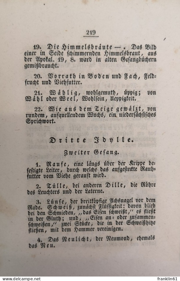 Luise. Ein Ländliches Gedicht In Drei Idyllen. Ausgabe Letzter Hand. - Cartes Topographiques