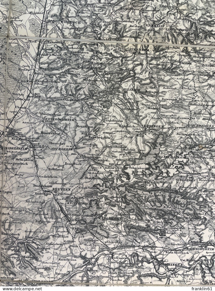 General - Karte Von Württemberg In 4 Blättern ( Je 12 Sectionen). - Mapas Topográficas