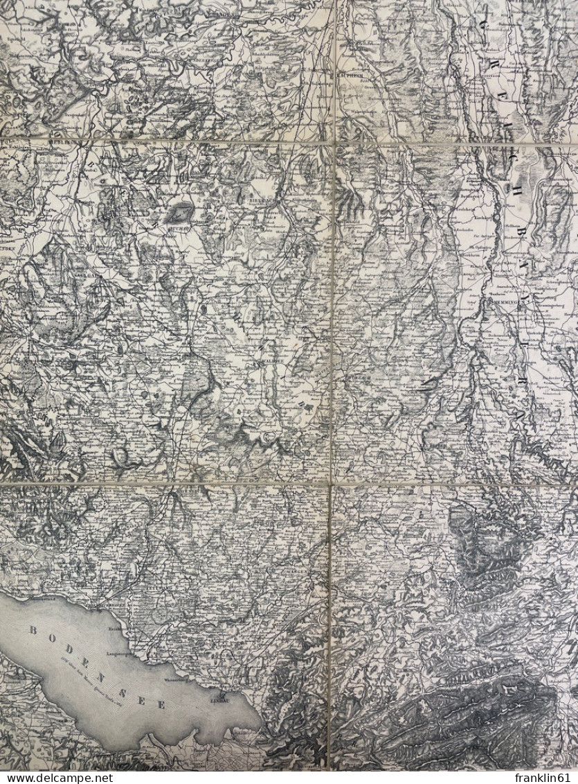 General - Karte Von Württemberg In 4 Blättern ( Je 12 Sectionen). - Carte Topografiche