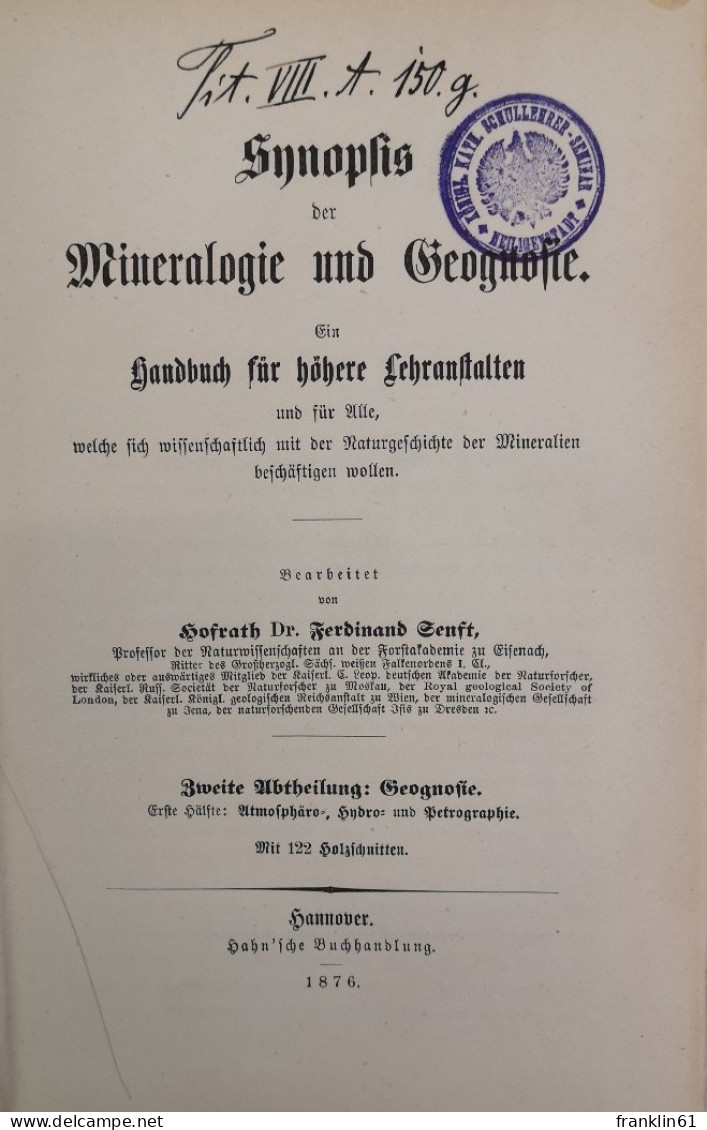 Synopsis Der Mineralogie Und Geografie. - Mapas Topográficas