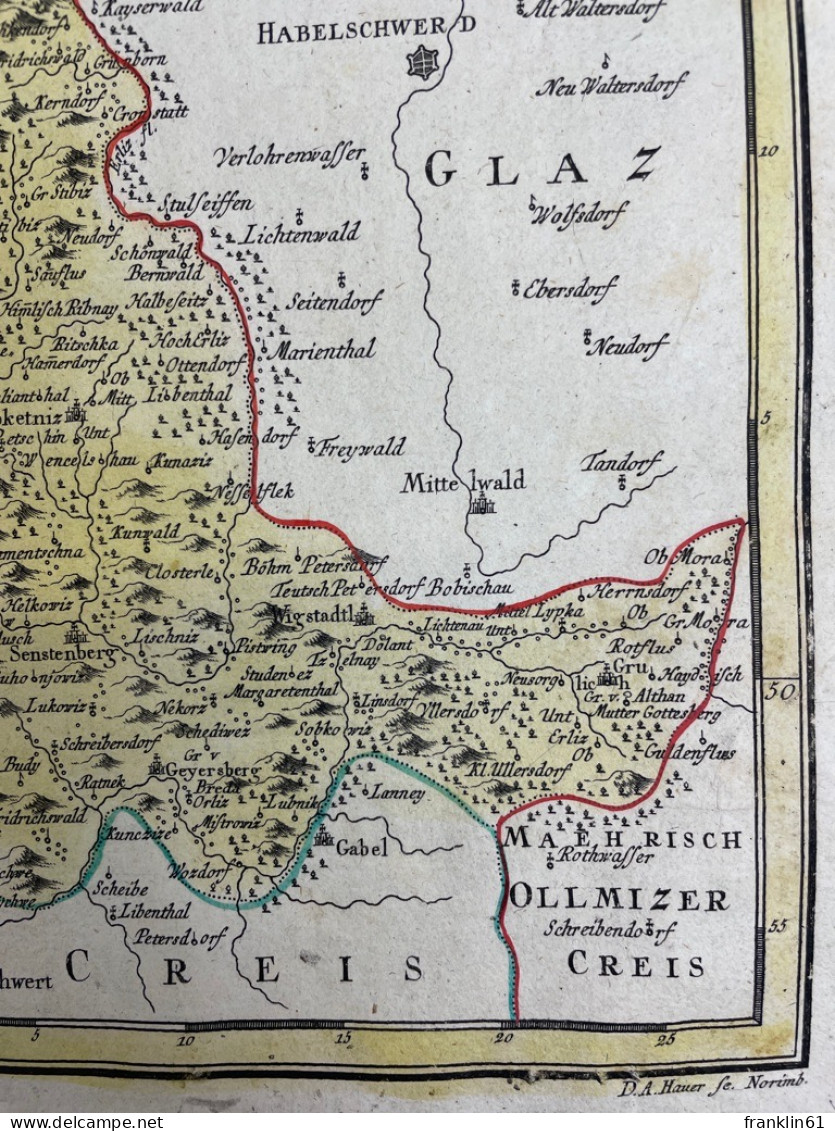 Regni Bohemiae Circulus Reginohradecensis. OKupferstich Koloriert. - Topographical Maps