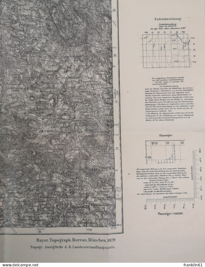 Einheitsblatt 142.  Cham - Zwiesel - Straubing - Deggendorf. - Topographische Kaarten