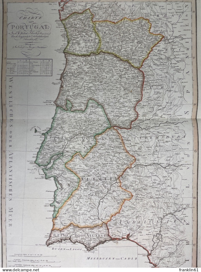 Charte Von Portugal.  Kupferstich-Karte. - Topographische Kaarten