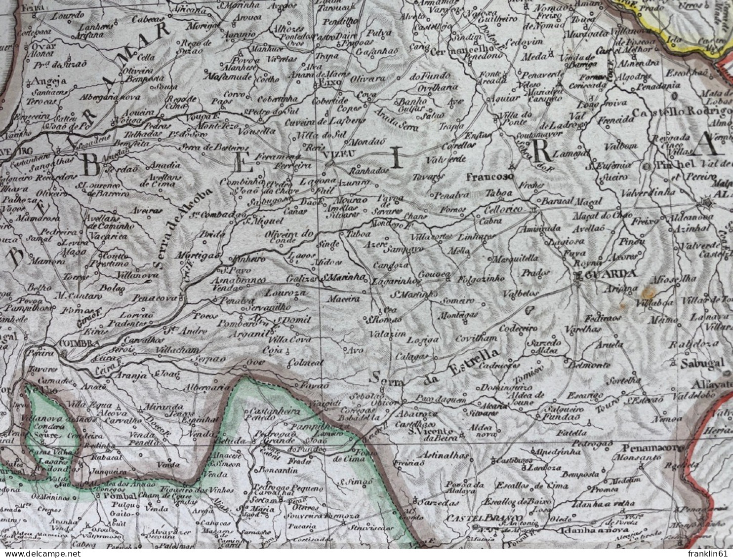 Charte Von Portugal.  Kupferstich-Karte. - Mapas Topográficas