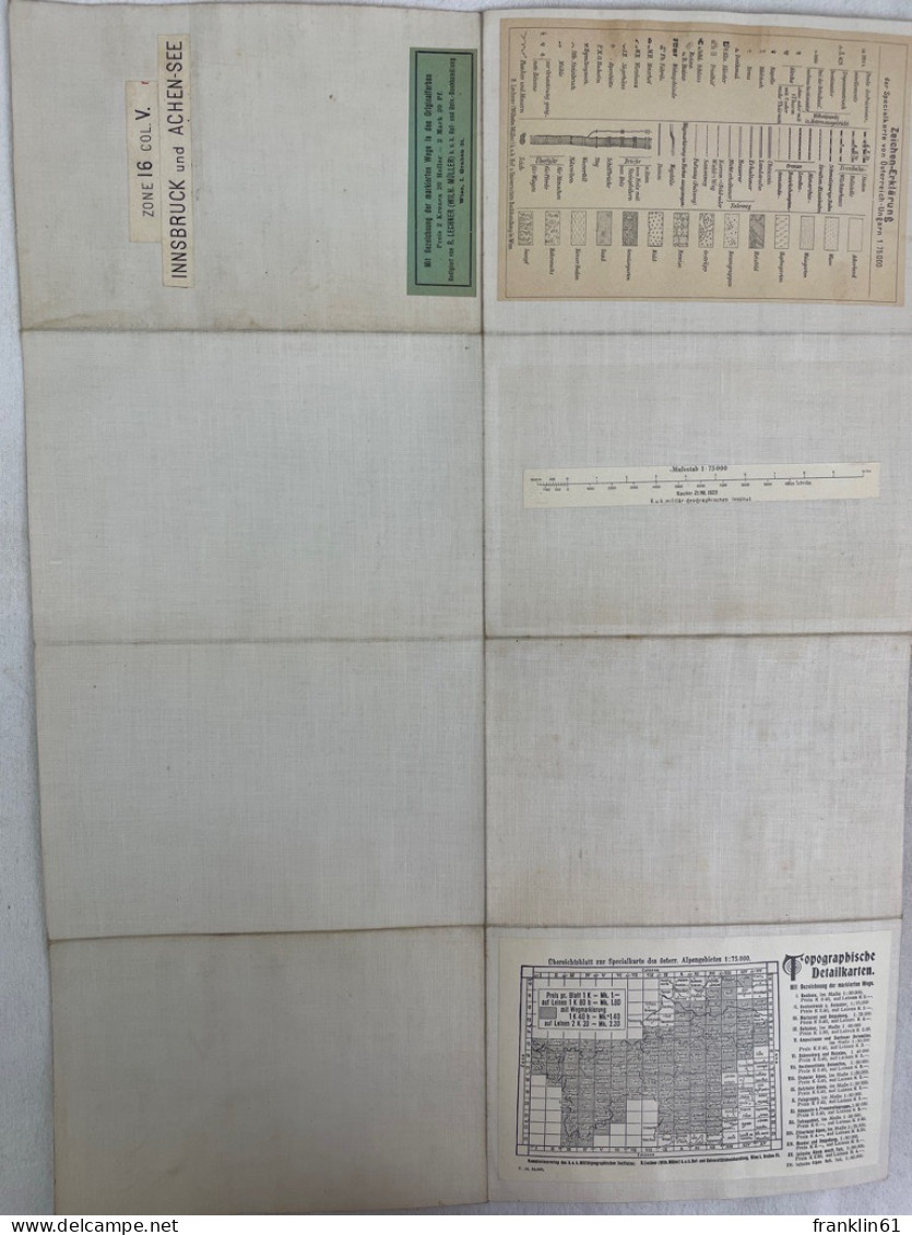 Innsbruck Und Achen-See. Zone 16 Col. V. Maßstab 1 : 75 000. - Topographical Maps