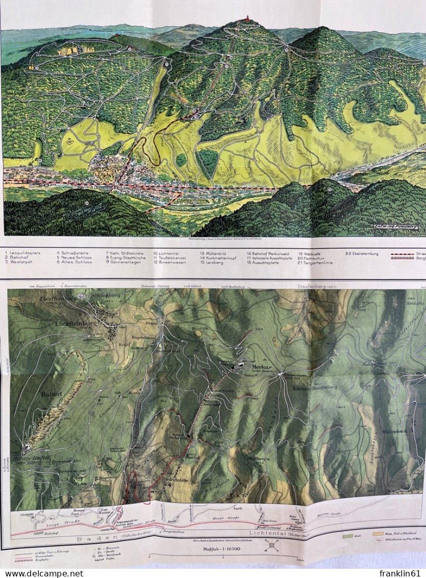 Der Merkur Und Seine Nähere Umgebung, Mit Den Wichtigsten Fuß- & Fahrwegen. - Topographische Karten