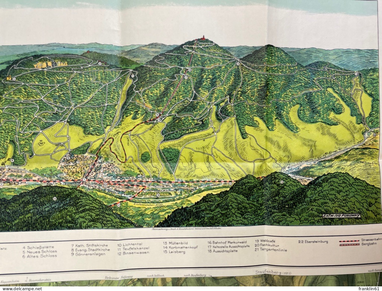 Der Merkur Und Seine Nähere Umgebung, Mit Den Wichtigsten Fuß- & Fahrwegen. - Topographische Karten