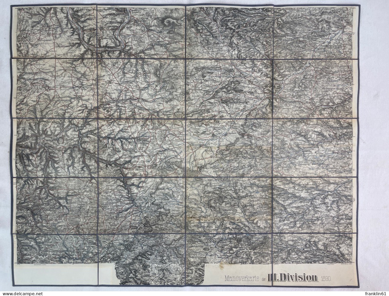 Manöverkarte Der  1890. Unterfranken. - Topographische Karten