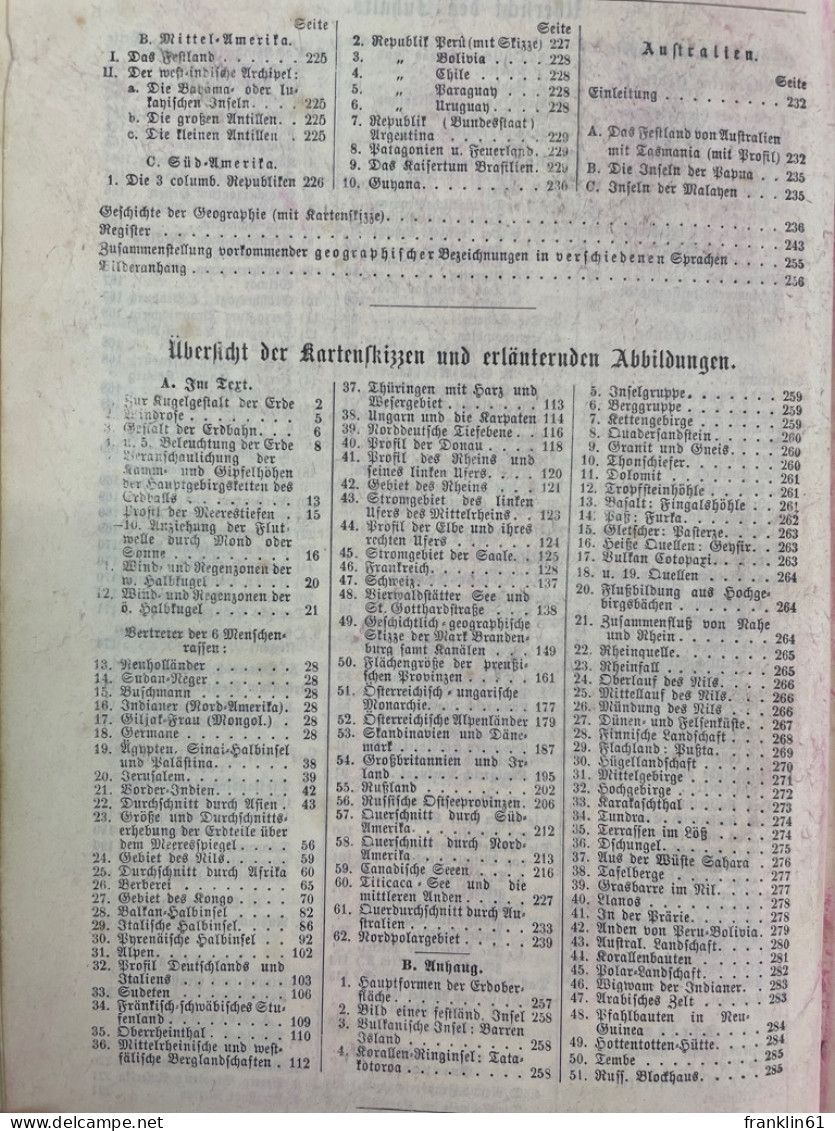 F.v.Sendlitzsche Georaphie In Drei Ausgaben. Ausgabe B: Kleine Schul-Geographie. - Topographische Karten