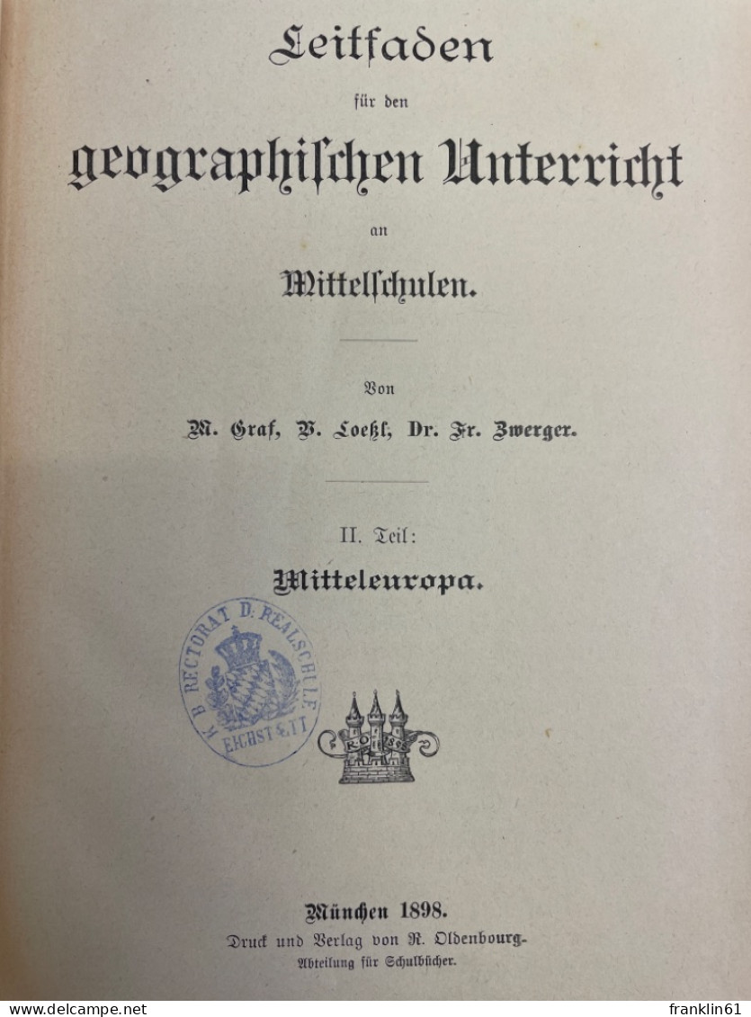 Leitfaden Für Den Geographischen Unterricht An Mittelschulen.  Mitteleuropa. - Topographische Karten