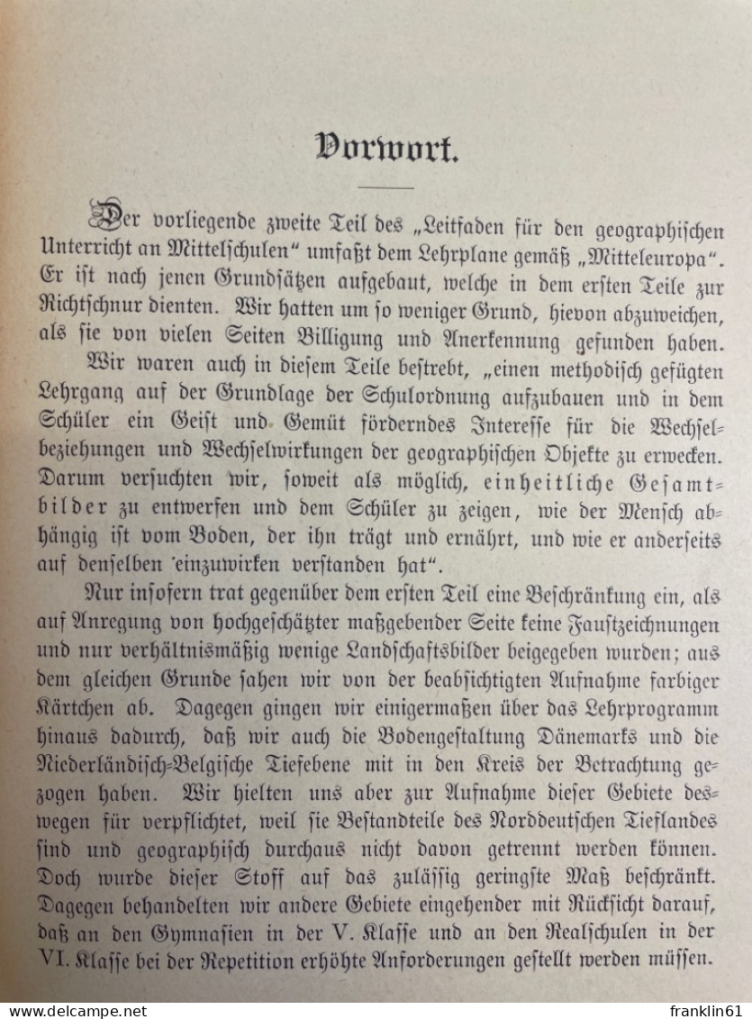 Leitfaden Für Den Geographischen Unterricht An Mittelschulen.  Mitteleuropa. - Topographische Kaarten