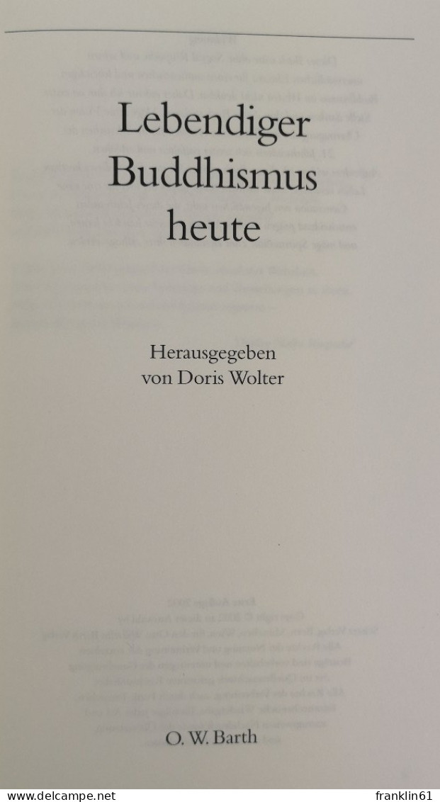 Lebendiger Buddhismus Heute. - Boeddhisme