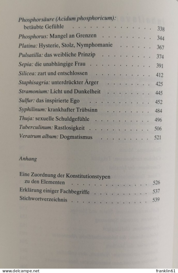 Psychologische Homöopathie. Persönlichkeitsprofile Von Großen Homöopathischen Mitteln. - Health & Medecine