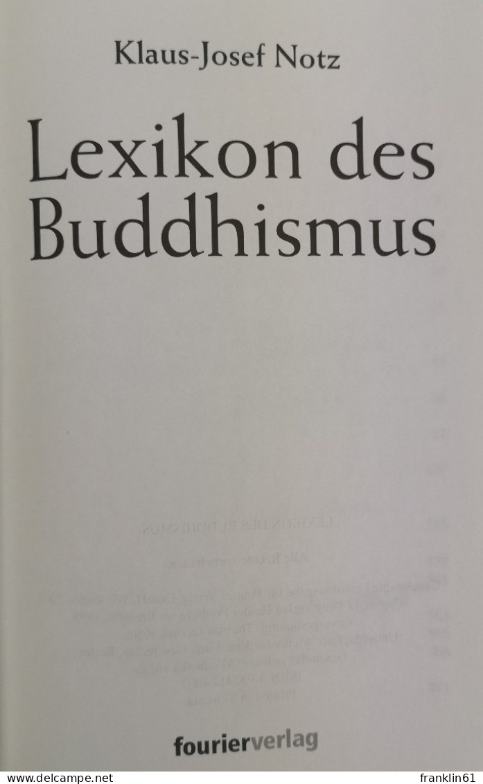 Lexikon Des Buddhismus. - Buddhismus