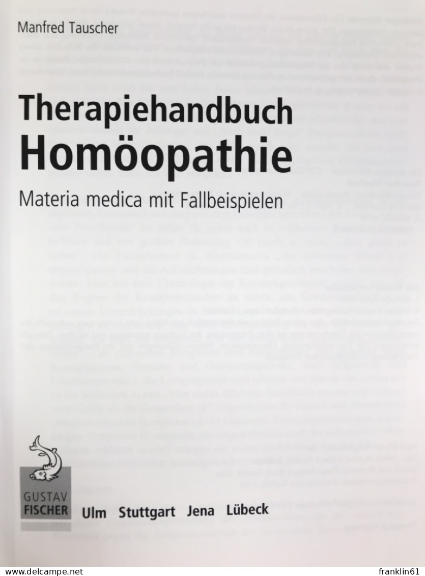 Therapiehandbuch Homöopathie : Materia Medica Mit Fallbeispielen. - Health & Medecine