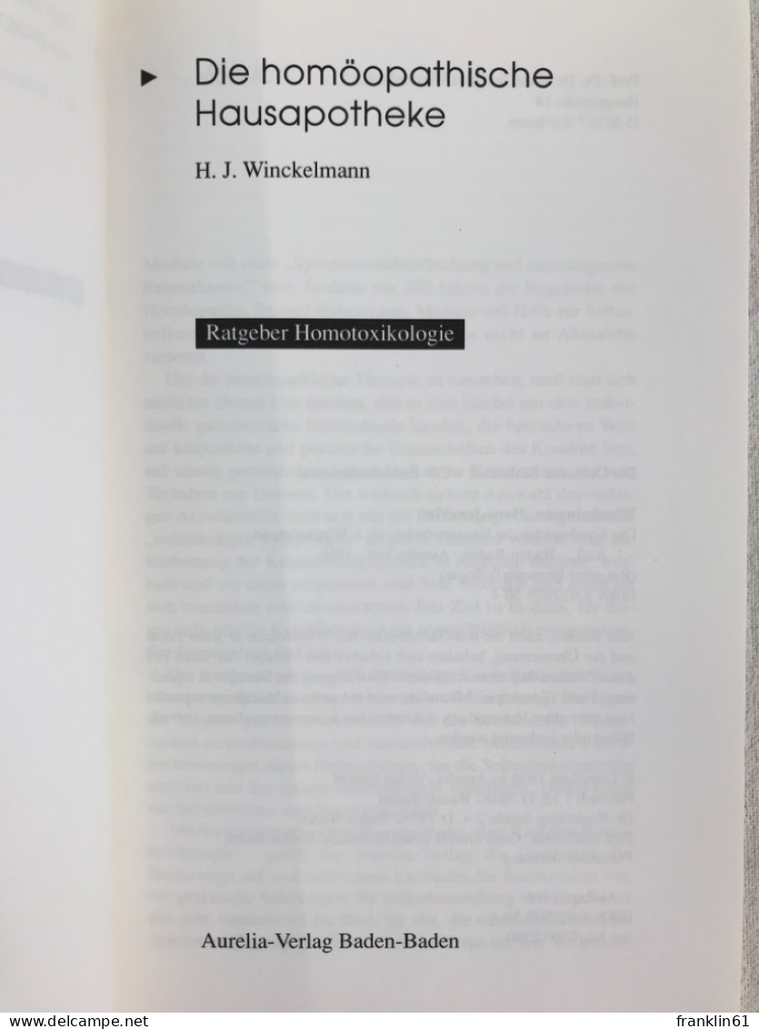 Die Homöopatische Hausapotheke. - Gezondheid & Medicijnen