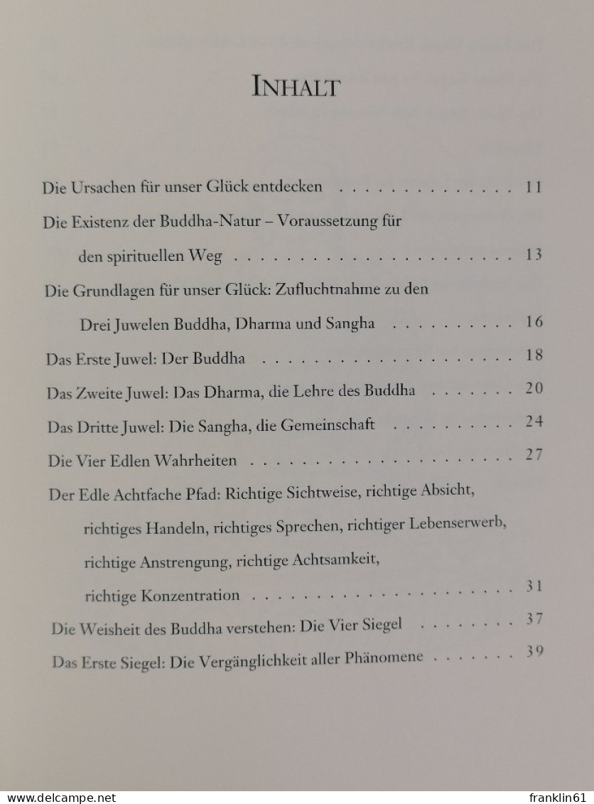 Die Lehre Vom Glück. Eine Einführung In Den Buddhismus. - Buddhismus