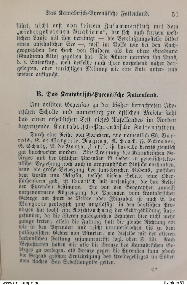 Landeskunde Der Iberischen Halbinsel. Sammlung Göschen 235. - Carte Topografiche