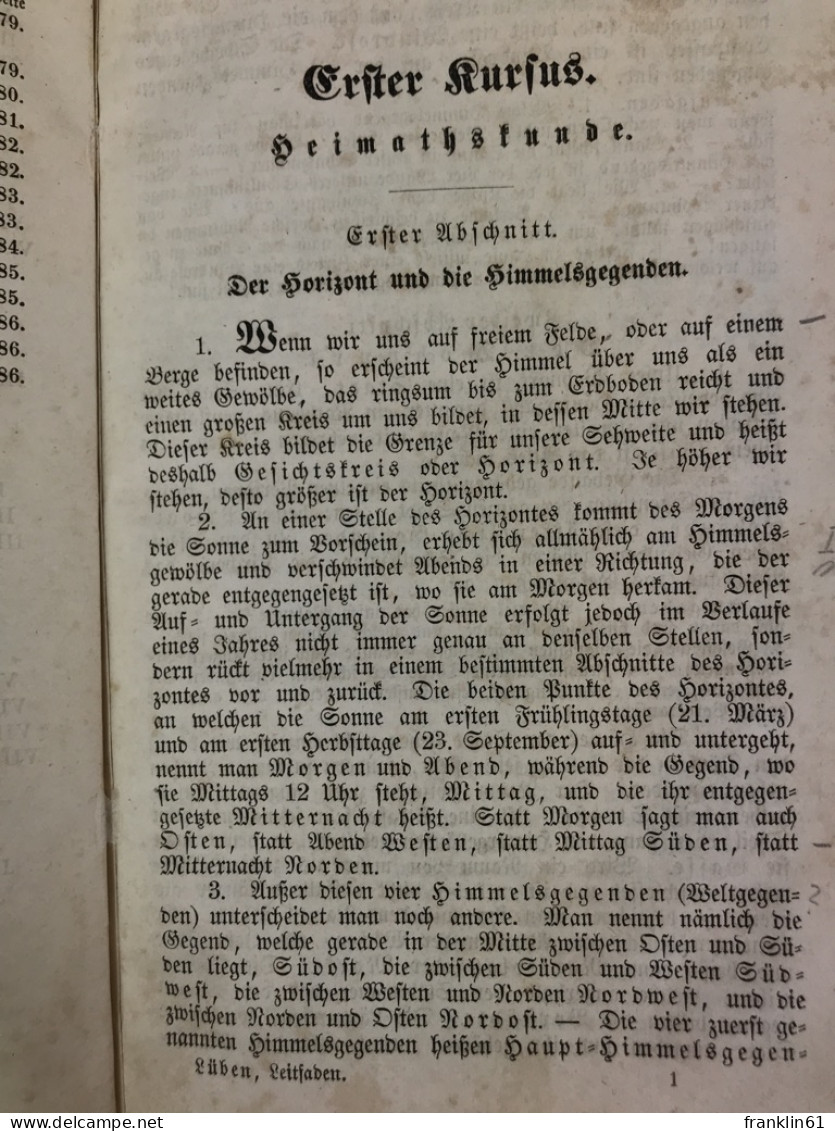 Leitfaden zu einem methodischen Unterricht in der Geographie für Bürgerschulen,