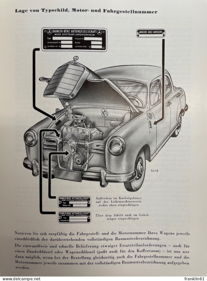 Mercedes-Benz Typ 180, Betriebsanleitung. - Transport