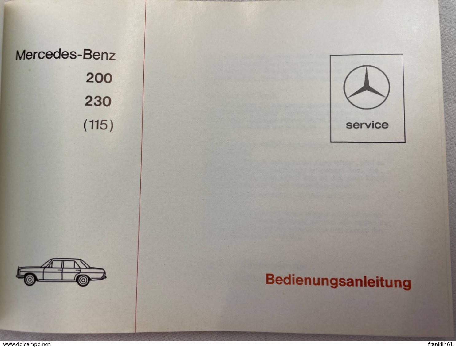 Bedienungsanleitung Mercedes-Benz 200, 230 (115). - Transport