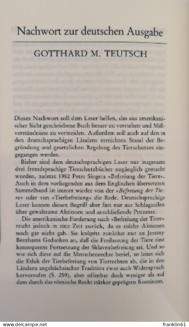 Verteidigt die Tiere. Überlegungen für eine neue Menschlichkeit.