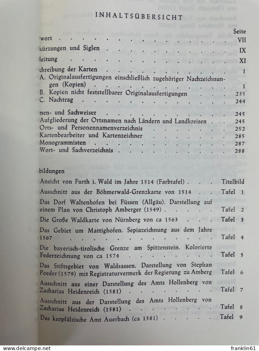 Die Handgezeichneten Karten Im Bayerischen Hauptstaatsarchiv Sowie In Den Staatsarchiven Amberg Und Neuburg A. - Cartes Topographiques